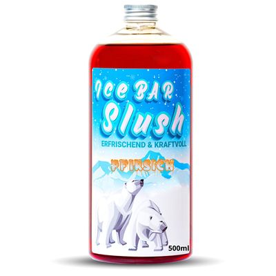 ICE Bear Syrup AZO and Glycerine Free | 500 ml Bottle | Concentrate for Slushy Drinks Maker Ice Slush Machines Ice Machines 1:5 to 1:20 (500 ml, Peach)