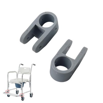 DeaHea 2 Pack Shower Commode Wheelchair Footrests Clamp Mount Replacement Bracket Clip for 3-in-1 Rolling Bedside Commode Chair Footrest Foot Step Shower Chair with Wheels Folding Legrest Footplates
