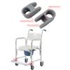 DeaHea 2 Pack Shower Commode Wheelchair Footrests Clamp Mount Replacement Bracket Clip for 3-in-1 Rolling Bedside Commode Chair Footrest Foot Step Shower Chair with Wheels Folding Legrest Footplates view 2