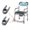 DeaHea 2 Pack Shower Commode Wheelchair Footrests Clamp Mount Replacement Bracket Clip for 3-in-1 Rolling Bedside Commode Chair Footrest Foot Step Shower Chair with Wheels Folding Legrest Footplates view 3