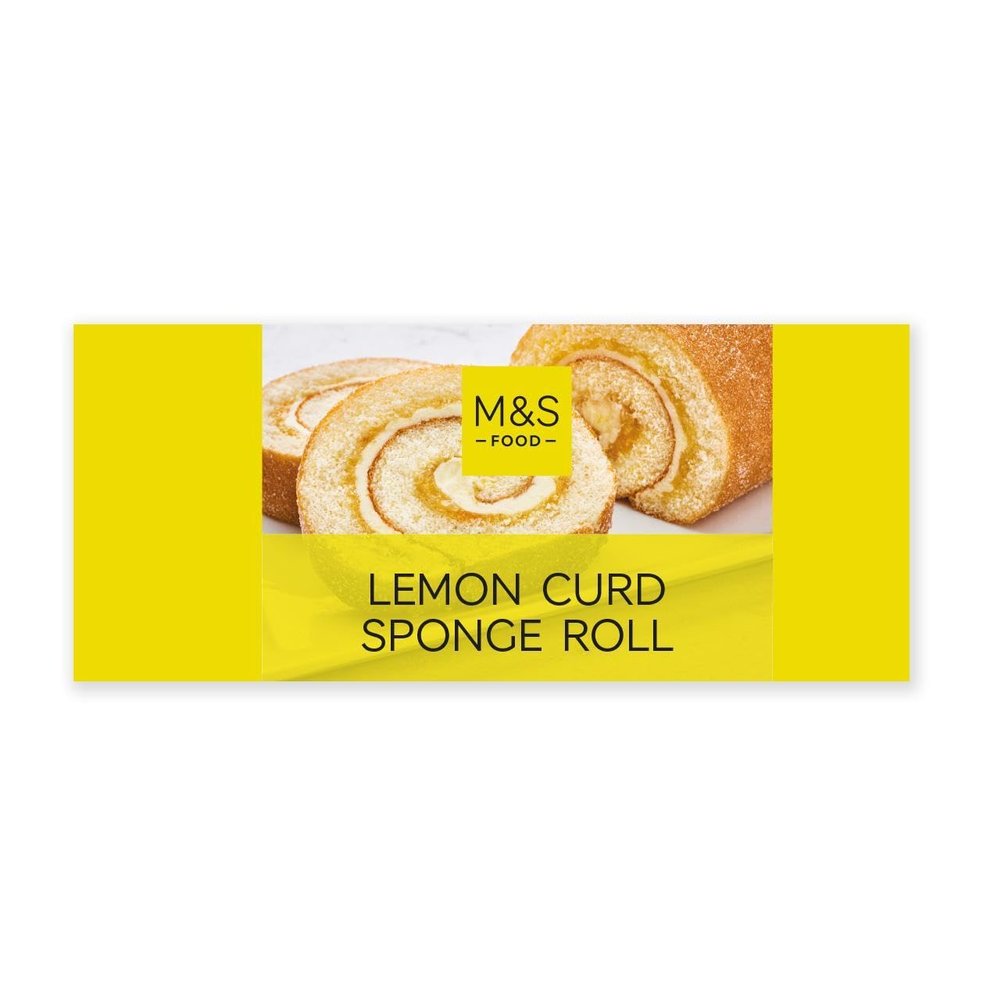 M&S Lemon Curd Sponge Roll, Light Golden Sponge with Buttercream, 250g Pack of2X