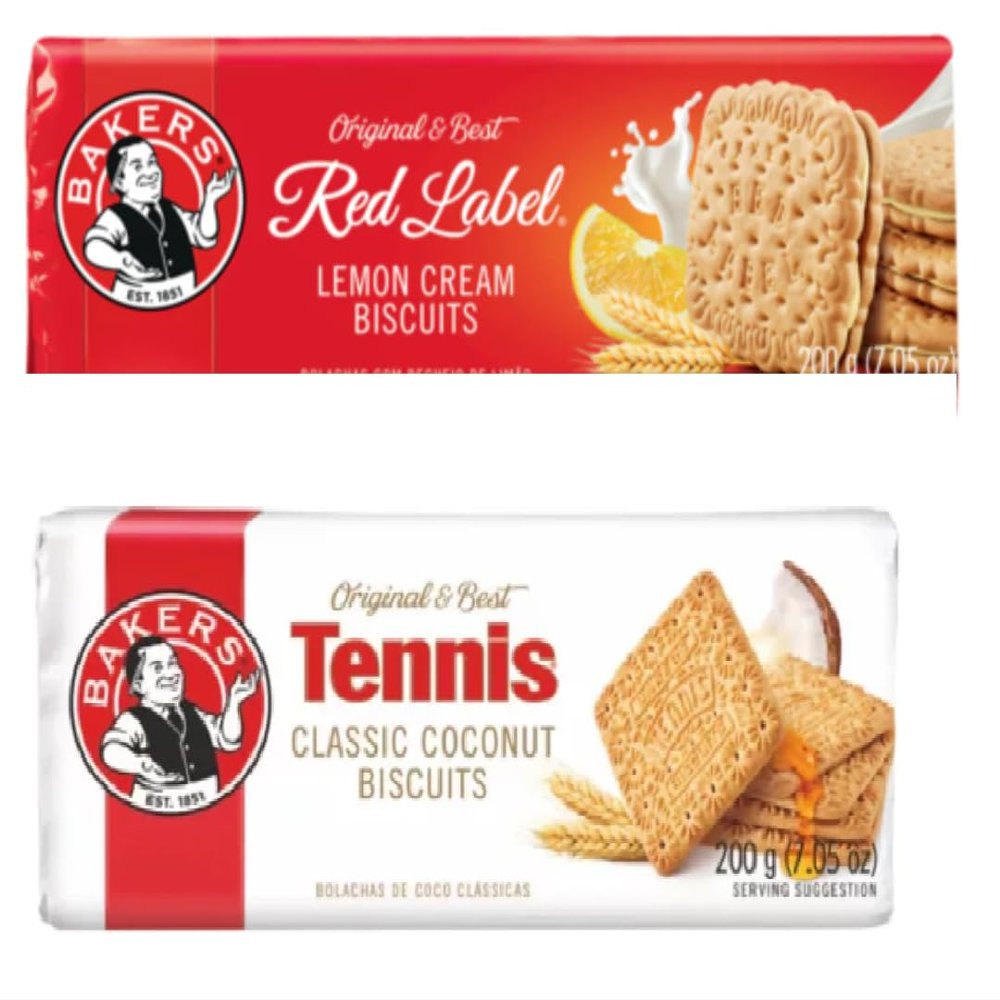 Bakers Biscuits Variety Pack (Classic Coconut and Red label) 200g Each Pack of 2