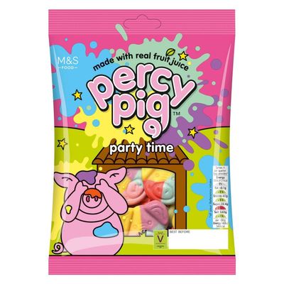 M&S Percy Pig Party Time Vegan Fruit Gums, Made with Real Fruit Juice, 150g- PACK OF 2X