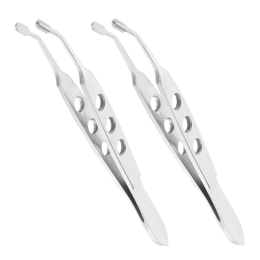 TOVINANNA 2pcs Stainless Steel Tweezers Eyelid Massage Tool Portable Care for Home and Professional Use Eyelid Care Clean Tools