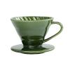 Ceramic Coffee Dripper Filter, 60Angle Tapered Hand Brew Coffee Cup Drip, Reusable Porcelain Pour Over Coffee Dripper, Retro Filter Coffee Set For Travel Camping Office HomeO(Green) view 1