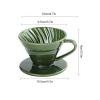 Ceramic Coffee Dripper Filter, 60Angle Tapered Hand Brew Coffee Cup Drip, Reusable Porcelain Pour Over Coffee Dripper, Retro Filter Coffee Set For Travel Camping Office HomeO(Green) view 2