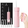 HUACO CARE Portable Water Flosser for Teeth, with Telescopic Water Tank,3 Modes & IPX7 Waterproof, Home & Travel (Pink) view 1