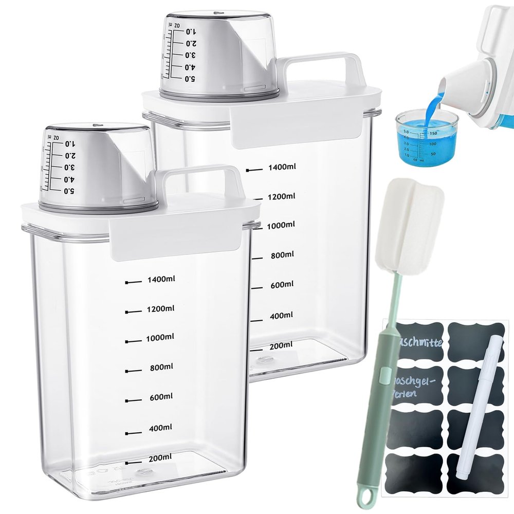 Aartsye Airtight Dispenser for Laundry Detergent 1800 ml, Multifunctional Washing Powder Box