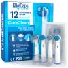 12 Electric Toothbrush Replacement Heads Compatible with Oral B Regular Bristles for Flawless Cleaning CliniCaps CoreClean Double Protection Aseptic Pouch and Protective Cap view 1