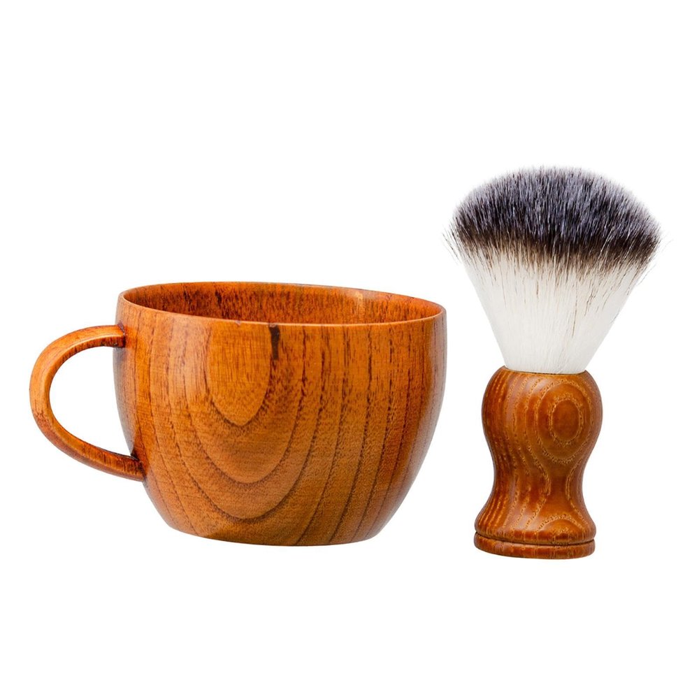 harayaa Shaving Brush Set for Men Cleaning Bowl 2 in 1 Professional Portable Foam Brush Grooming Set for Men Fathers Boyfriend Gift