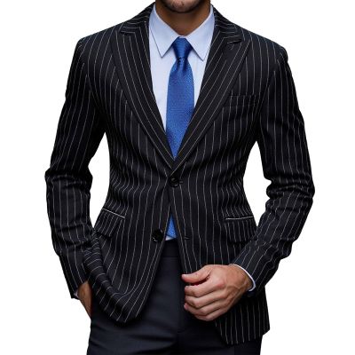 Mymyguoe Sporty Costume Jacket Men's Checked Jacket Slim Fit Suit Jackets One Button Party Suit Coat Vintage Spring Autumn Blazer Regular Fit Sweat Jacket Suit Jacket Sports Coat, 01 black, XL