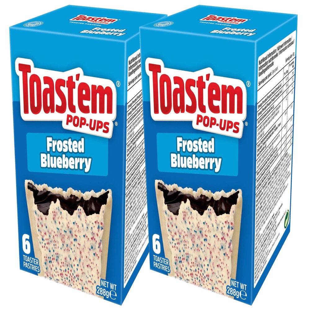 Toast'em Pop-Ups Blueberry 288g x 2 Packs | 6 Toaster Pastries per Box | Toaster Pastries | American