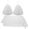 AUTSUPPL 2sets Felt Sauna Hat Set and Floor Cushion for Steam Sauna Bath Water Absorption Heat Insulation