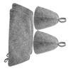 Baluue 2sets Felt Sauna Hat Grey Comfortable Shower Cap Absorbent Felt Mat Set for Home Hotel Public Bath Sauna Accessories view 1