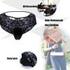 2 Pack Mens Lace Hiding Gaff Panties Sexy Camel Toe Shaping Underwear Panty Realistic Feminine Lingerie Briefs(Black,S) view 2