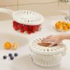 2025New Drainer Basket with Lid, 2-in-1 Multi-function Drainer Basket, Fruit and Vegetable Washing Bowl with Strainer, Berry Storage Container (1pcs White) view 4