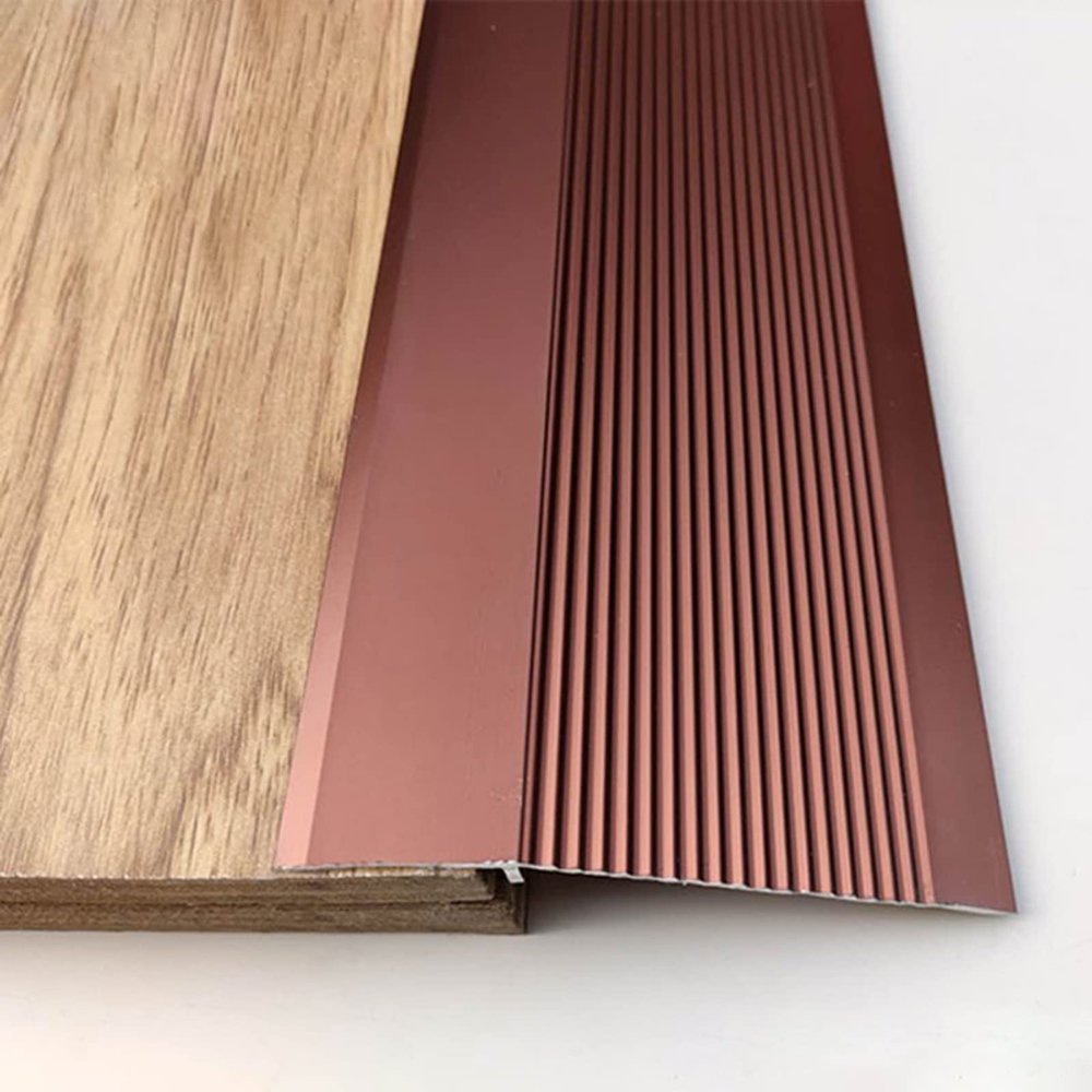 10cm Wide Floor Transition Strip Aluminum Carpet/Tile Threshold Reducer for Vinyl Flooring Entry Ramp Black 0.9m/35 In