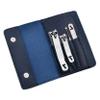 Nail Clippers Kit 5Pcs Nail Clippers Set for Men, Professional Fingernail Clippers Kit Manicure Set, Portable Carbon Steel Nail Care Tools with Blue Leather Travel Case Manicure Pedicure Kit view 1