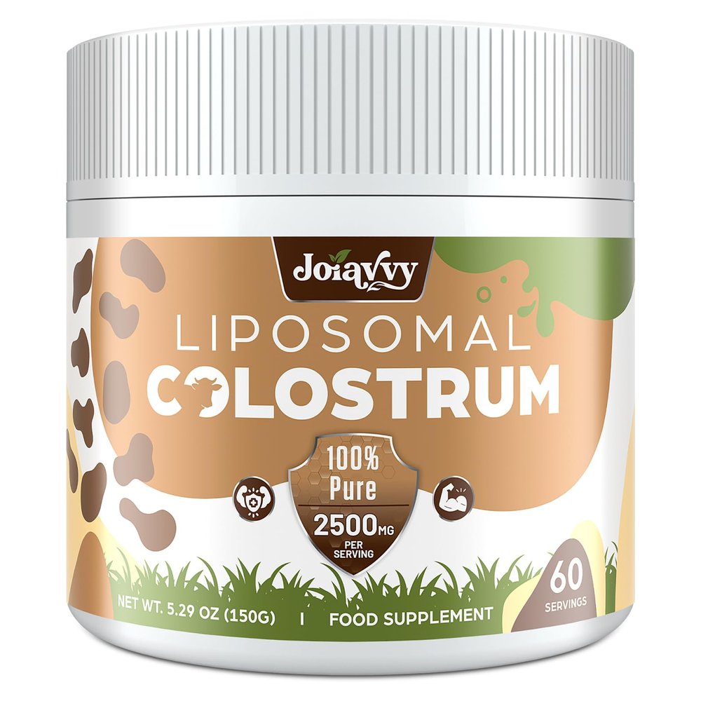 Liposomal Bovine Colostrum Powder 2500MG, 60% High IgG from First Milking, 5X Maximum Absorption, Pure Colostrum Supplement for Gut & Immunity, Easy to Mix, 60 Servings