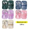 YQINQIN83B Nail Clippers Kit 12Pcs Colorful Stainless Steel Nail Scissors Manicure Tools Nail Clipper Set Pedicure Care Cuticle Nipper Travel Kit Nail Art Manicure Pedicure Kit(Purple) view 3