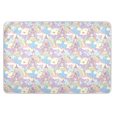 Castle Princess Cartoon Bed Underpads Waterproof Washable Baby Pee Pads Breathable Incontinence Pads for Infant Toddler , 52" L x 34" W