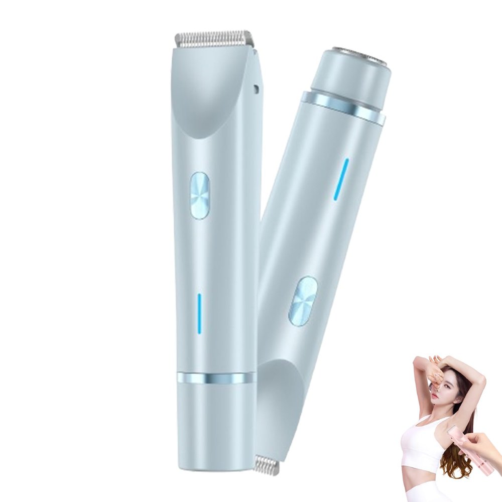 Dual-Head Hair Trimmer for Women,Rechargeable Ipx7 Waterproof Lady Body Shaver,Dual Head Shaver Women,2 in 1 Electric Lady Shaver for Women,epilator for Women for Underarms, Legs, Arms
