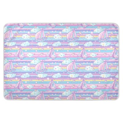 Sailboat Island Cartoon Baby Bed Pad Water Resistant Potty Training Cover Portable Pad Liner for Baby Boys Girls, 52" L x 34" B
