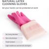 Qerwsdty 2 Pairs Dishwashing Cleaning Rubber Gloves, Reusable Waterproof Kitchen Gloves, Non-Slip, L Easy to Use Rose Red view 2