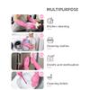 Qerwsdty 2 Pairs Dishwashing Cleaning Rubber Gloves, Reusable Waterproof Kitchen Gloves, Non-Slip, L Easy to Use Rose Red view 3