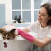 Qerwsdty 2 Pairs Dishwashing Cleaning Rubber Gloves, Reusable Waterproof Kitchen Gloves, Non-Slip, L Easy to Use Rose Red view 4