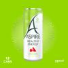 ASPIRE Healthy Energy Drink 12 x 330ml Cans Zero Calories & Zero Sugar Natural Plant Based Caffeine & Multivitamins- Vegan & Gluten Free (Strawberry Watermelon) view 2