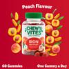 Chewy Vites Adult High Strength Iron, 60 Vitamin Gummies, 14mg Ferrous Fumerate Iron Gummies with Vitamin C, 2 Months Supply, Real Fruit Juice, Vegan, Peach Flavour view 3