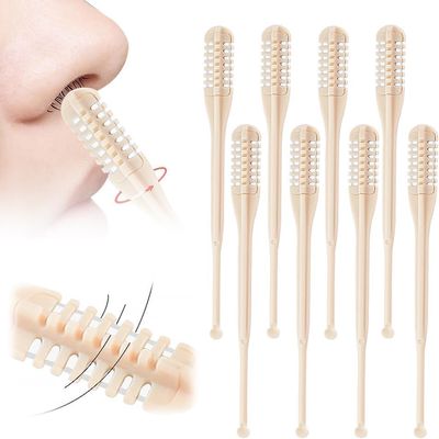 2-in-1 Nasal Hair Cutter, New Double Head Nose Hair Knife Ear Picker 360 Rotating Manual Nose Hair Trimmer, Portable Nostril Hair Remover Tool Clippers (8)