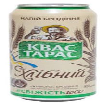 Kvas Taras Khlibny Kvass Traditional Fermented Rye Bread Beverage Naturally Carbonated 500ml Cans (Pack of 6)