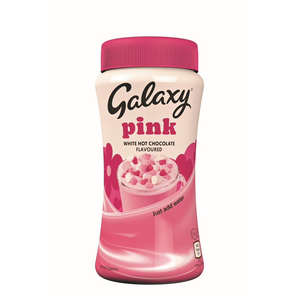 Galaxy Pink Hot Chocolate 300g (Pack of 6) 72 Servings | Just Add Water or Milk | Galaxy Pink Chocolate Powder | Delicious Pink Drinking Chocolate | Made with White Chocolate