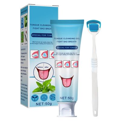 Adult Tongue Scraper and Tongue Cleaning Brush Double-Sided Soft Tongue Coating Brush,Thin Scraper Brush Head Reduce Gagging, Hygiene Products to Keep Bad Breath Away, Tongue Scrubber