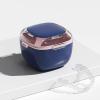 DIDATOOL Denture Case Transparent Design Denture Cup with Removable Rinse Basket, Denture Case for Cleaning, Soaking, and Storing Dentures, Mouthguards and Orthodontic Retainers (Dark blue) view 1