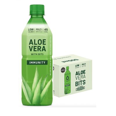 Aloe Vera Drink with Pulp 500ml (Original) | Refreshing & Hydrating | Low Sugar | Enriched with Multi-Vitamins | Supports Digestion & Immunity | Natural & Delicious (12 Bottles)