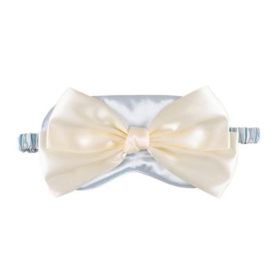QuxetlRyz Sleep Mask Silk Sleeping Eye Mask Female Eye Cover Cute Sleep Mask Beautiful Bow Tie Blindfold Women Girls Night Eyepathces Eyes Bandage(Blue)