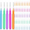 Braces Cleaning Kit,50 pcs Braces Floss Picks Braces Brushes Flossers for Braces Teeth Oral Cleaning (Multicoloured) view 1