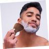 ELAYARD Portable Shaving Brush Wooden Handle Bristles Men Beard Goatee Grooming Tool Keep Hands Clean Travel Personal Care Accessory Random Color view 4