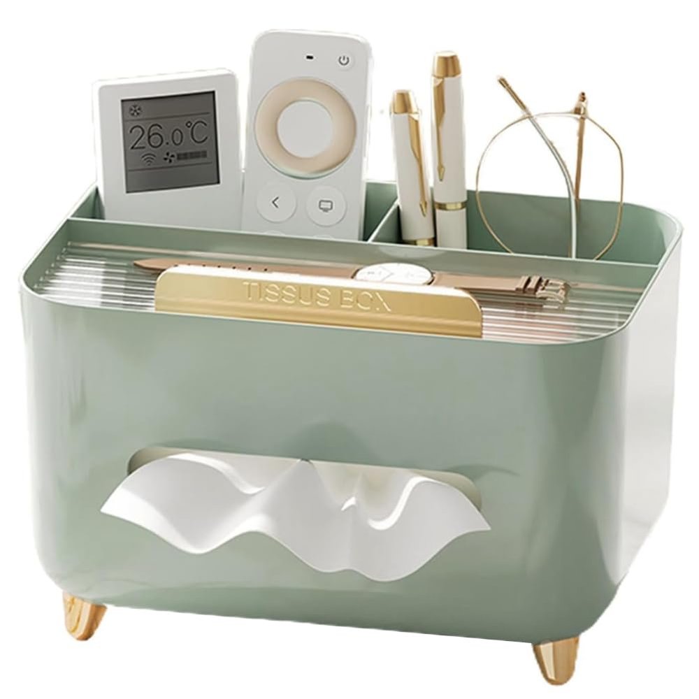 Agmoctz Multifunctional Tissue Box Holder, Modern Tissue Dispenser, Tissue Cover Nightstand Organizer, A