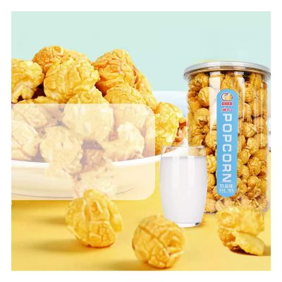 BaiLiSnacky Premium Popcorn Snacks - fruit Caramel & Classic Butter Flavours | Low Calorie Healthy Gluten-Free Vegan Snacks | (116g per barrel) | Non-GMO (Cream flavor*1 barrel)
