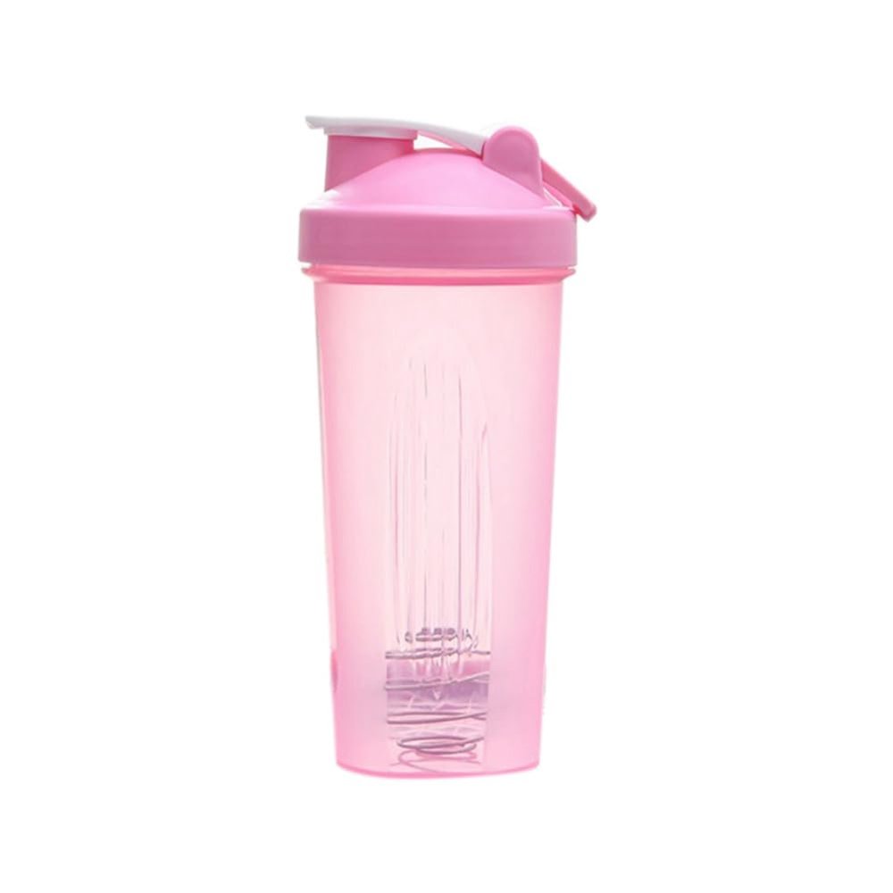 Agmoctz Shaker Cup Sports Portable Convenient Stirring Cup 600Ml Plastic Shakers Bottle Adults Easy Install Pink