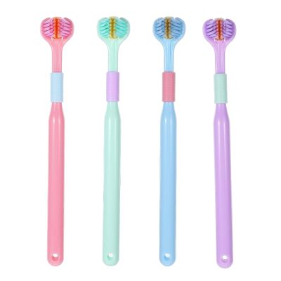 4 PCS 3 Sided Toothbrush for Kids & Adults, Autism Toothbrush, 360 Deep Clean, Soft Bristles, Ergonomic Handle, Efficient Oral Care for All Ages, Travel-Friendly Design