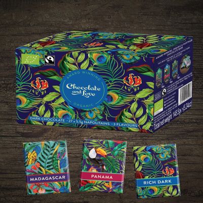 Chocolate and Love Ballotin Box 27x5.5g (Ballotin, Rich Dark)
