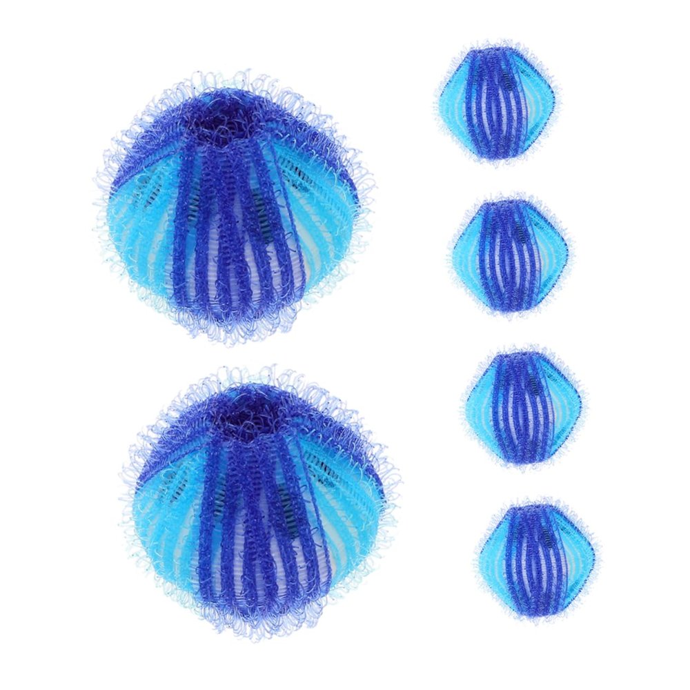 Angoily 6pcs Blue Laundry Cleaning Balls Washer Hair Remover Reusable Washing Machine Cleaning Tool for Clothes and Pet in Laundry