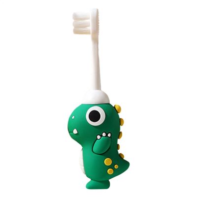 Dinosaur Kids Toothbrush, 4.88x0.47 Inches/ 5.71x2.13 Inches Child-Sized Brush Head, Soft Bristle Toddler Training Toothbrush, Beginner Toothbrushes for Boys and Girls