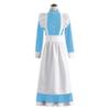 YGZHANYUANOKU Sissy Satin French Maid Dress With Ruffled Apron Unisex Adult High Neck Single-breasted Maid Uniforms Exotic Cosplay Costume Customizable,Lake Blue,6XL view 1