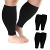 Cheeroyal 2XL-7XL Plus Size Calf Compression Sleeve for Men & Women Knee High Leg Sleeves for Varicose Veins Circulation, Edema (2pcs-Black, 4XL) view 1